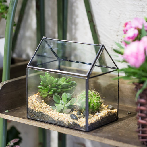 NCYP Vintage House Geometric Terrarium Tin Sealed Chest Planter Succulent Centerpiece Wedding - ncypgarden.uk