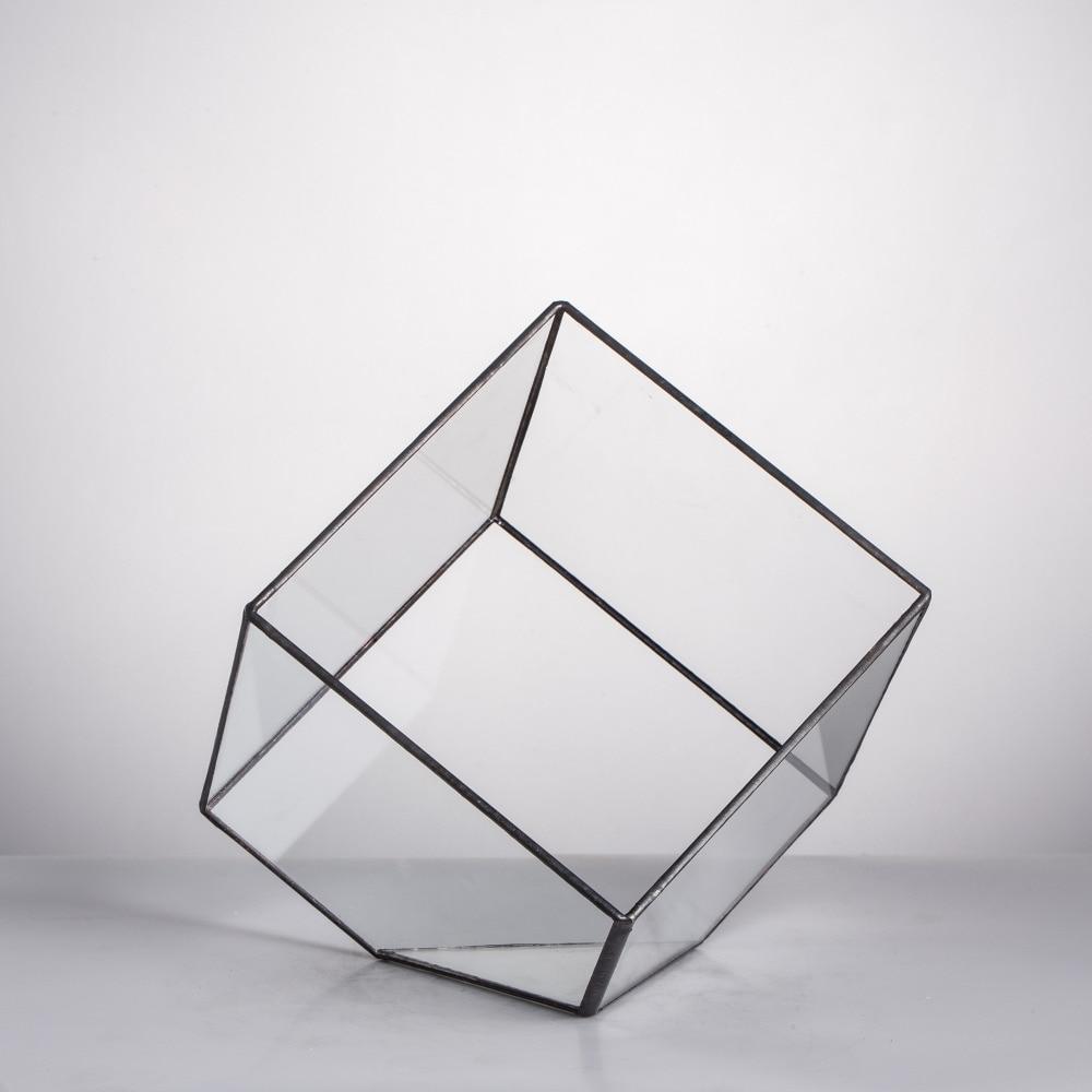 Handmade Inclined Cube Glass Geometric Terrarium Box Various Size Door Available for Succulent Moss - ncypgarden.uk