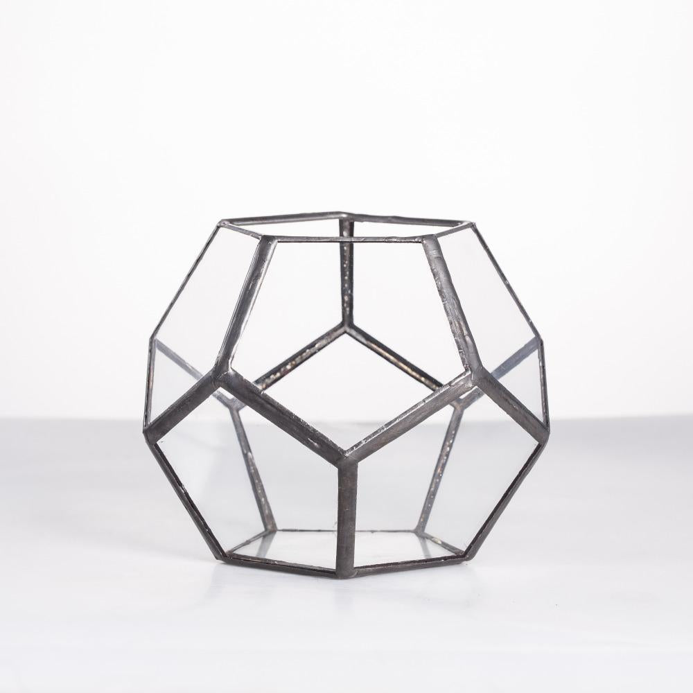 Handmade Mini Black Pentagon Glass Geometric Terrarium for Ring Box Moss - ncypgarden.uk