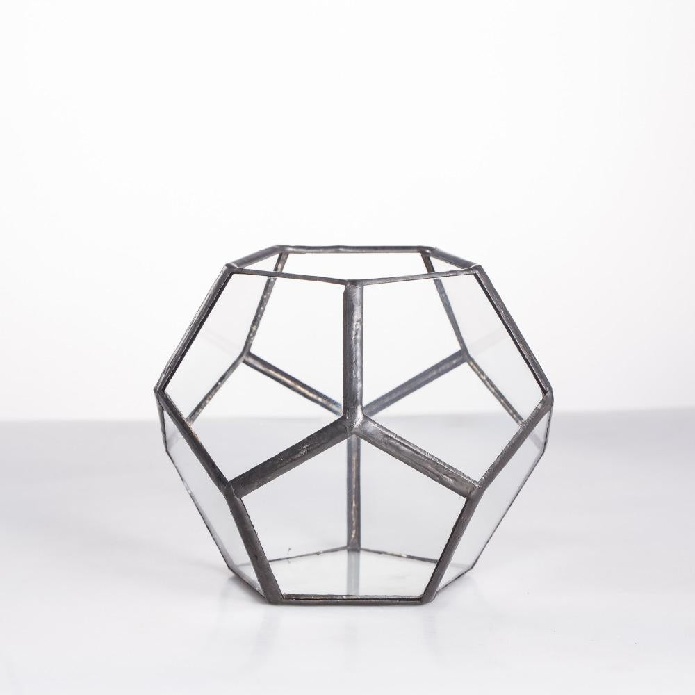 Handmade Mini Black Pentagon Glass Geometric Terrarium for Ring Box Moss - ncypgarden.uk